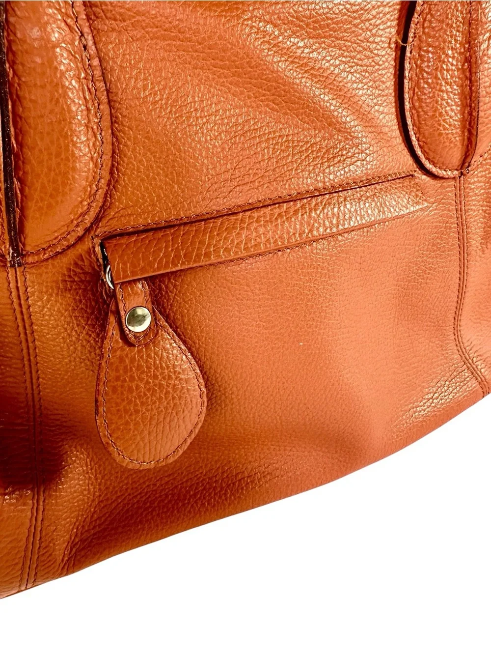 Sundance Italian Full Grained Pebbled Leather Satchel Bag